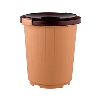 Мусорный бак с крышкой - воронкой на колесах 105 л бежевый 105 бежевый в Петропавловске
