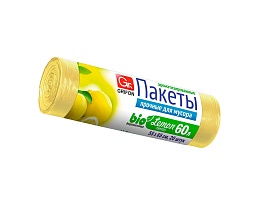Мешки для мусора 60 л, ароматизированные, Лимон, желтые, в рулоне 20 шт., ПНД, 9 мкм, 650х550 мм, GRIFON Aroma, 101-023 Li в Петропавловске