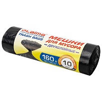 Мешки для мусора 160 л, черные, в рулоне 10 шт., ПВД, 30 мкм, 1200х900 мм, LAIMA ULTRA, 607694 в Петропавловске