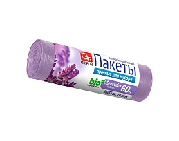 Мешки для мусора 60 л, ароматизированные, Лаванда, сиреневые, в рулоне 20 шт., ПНД, 9 мкм, 650х550 мм, GRIFON Aroma, 101-023 La в Петропавловске