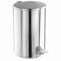 Ведро для мусора с педалью, усиленное, Титан, 20 л, кольцо под мешок, нержавеющая сталь, хром в Петропавловске