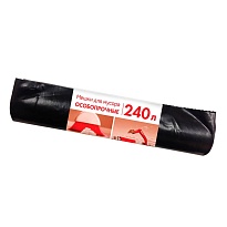 Мешки для мусора 240 л, черные, в рулоне 10 шт., ПВД 100 мкм, 1350х900 мм, Концепция Быта, 603887 в Петропавловске