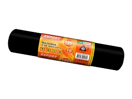 Мешки для мусора 180 л, ароматизированные, черные, в рулоне 10 шт., ПВД, 80 мкм, 1100х930 мм, EXPORT, exp18010142 в Петропавловске