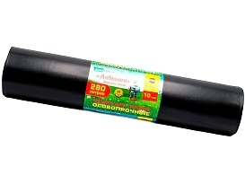 Мешки для мусора 280 л, ароматизированные, черные, в рулоне 10 шт., ПВД 110 мкм, 1400х930 мм, Добрыня, Dob28010black в Петропавловске