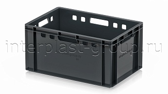 Ящик для мяса и колбасных изделий Е-3 темно-серый в Петропавловске Ящик для мяса и колбасных изделий Е-3 темно-серый в Петропавловске