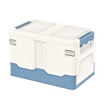 Ящик пластиковый складной белый, дно синее, 370х240х240 мм в Петропавловске