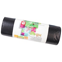 Мешки для мусора 220 л, черные, в рулоне 10 шт., ПВД, 29 мкм, 1100х830 мм, Концепция Быта ЭкоДом, 604924 в Петропавловске