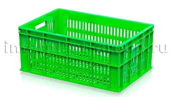 Ящик для молока, мяса, овощей и фруктов большая перфорация дно перфорированное светло-зеленый в Петропавловске Ящик для молока, мяса, овощей и фруктов большая перфорация дно перфорированное светло-зеленый в Петропавловске