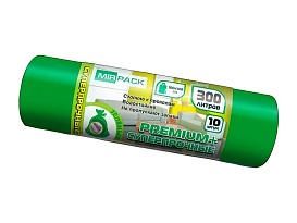 Мешки для мусора 300 л, зеленые, в рулоне 10 шт., ПВД 70 мкм, 1400х1000 мм, PREMIUM+, 300101601 в Петропавловске Мешки для мусора 300 л, зеленые, в рулоне 10 шт., ПВД 70 мкм, 1400х1000 мм, PREMIUM+, 300101601 в Петропавловске