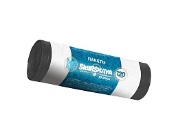 Мешки для мусора 120 л, черные, в рулоне 10 шт., ПНД, 14 мкм, 1100х700 мм, SIBIRSKAYA, 101-008 S в Петропавловске